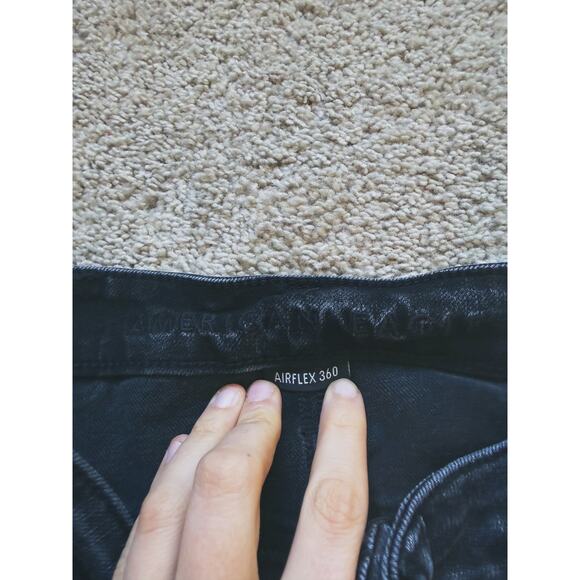 American Eagle Stacked Skinny AirFlex 360 Distressed Jeans Black 28x32 - Picture 6 of 8